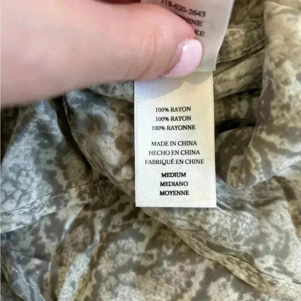 Rails Grey Snakeskin Button Up Long Sleeve Flowy … - image 4
